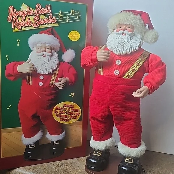 Jingle Bell Rock Santa Musical Animated Christmas Decor Vintage Decorations - Picture 10 of 10